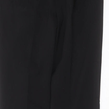 Papaya Womens Black  Cotton Trousers  Size 8 L25 in Slim