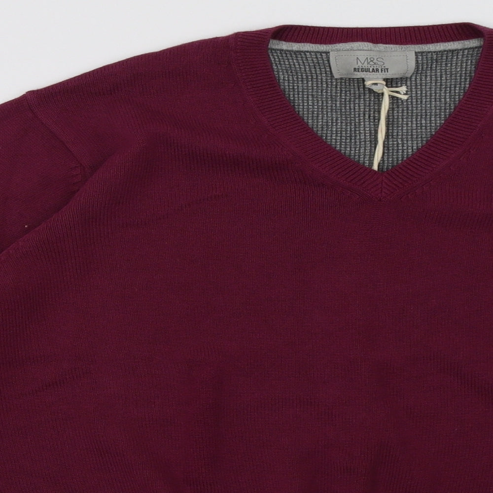 Mens UK Size M Marks and Spencer Purple Pullover Sweatshirt