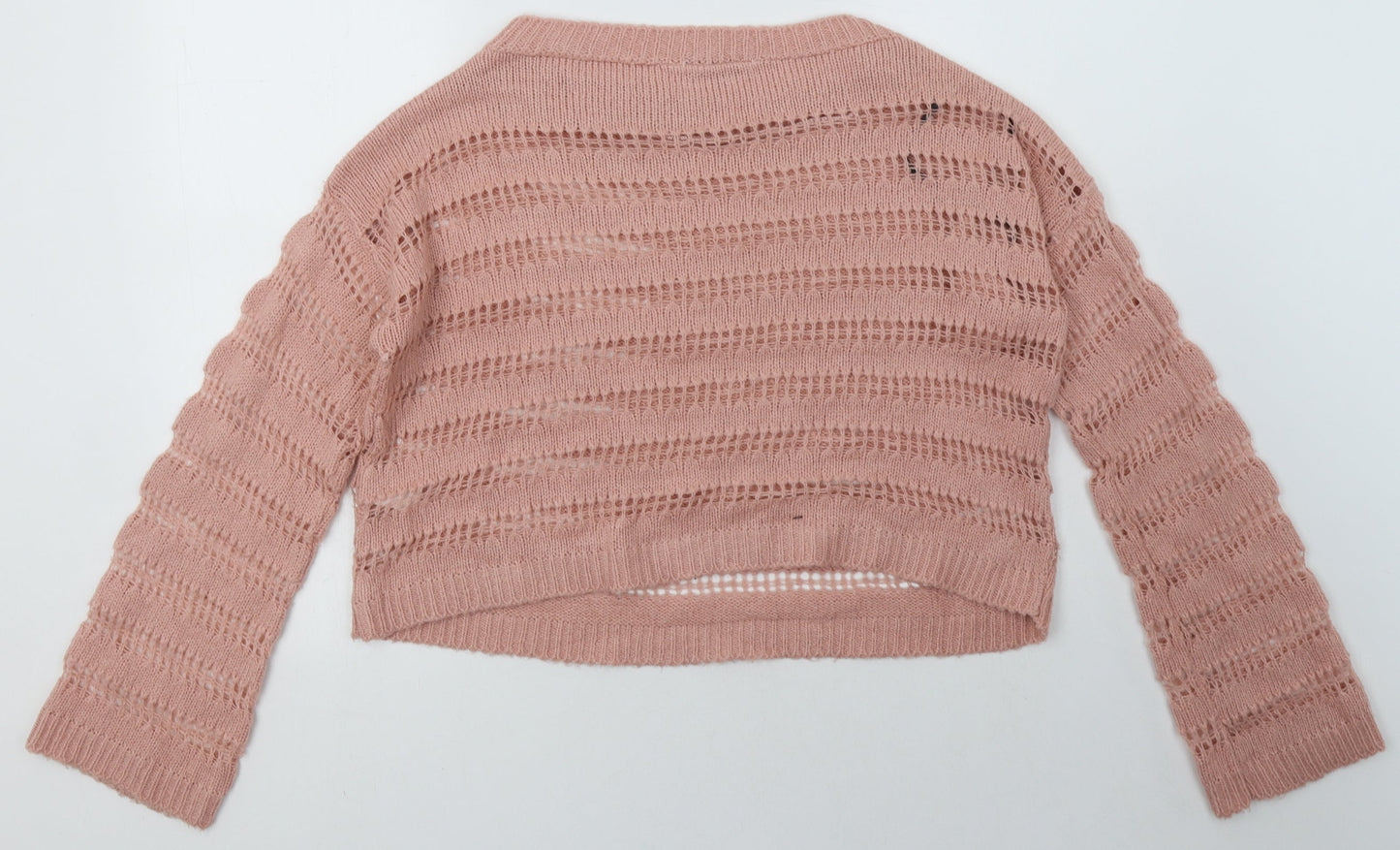 Missguided Womens Pink Striped Acrylic Pullover Sweatshirt Size M  Pullover