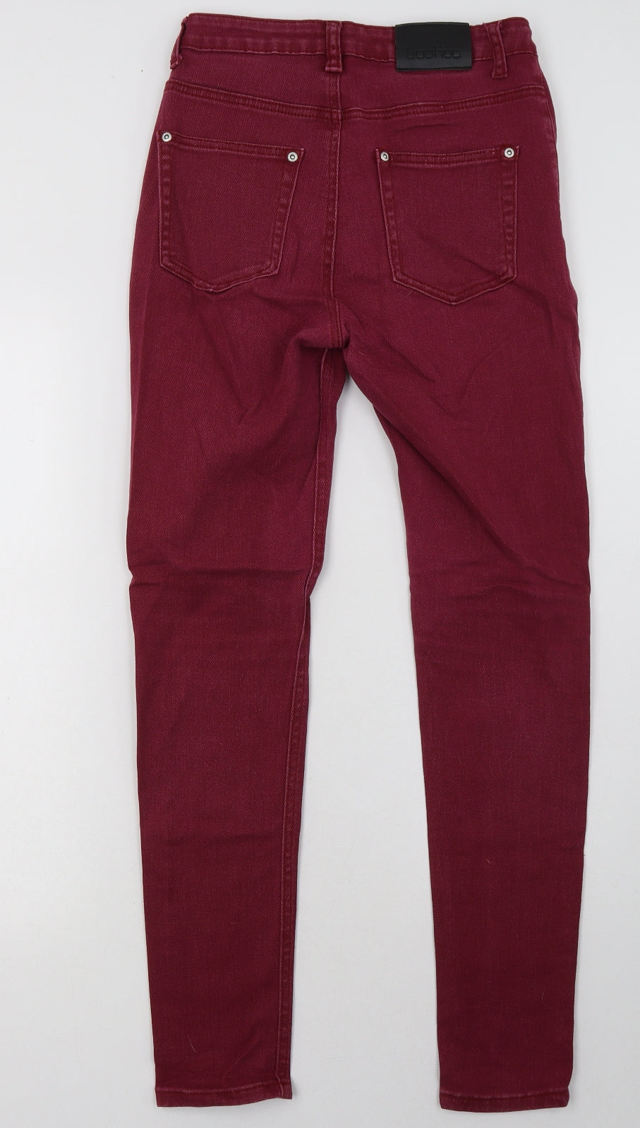 Boohoo Womens Purple  Cotton Skinny Jeans Size 8 L30 in Regular Button