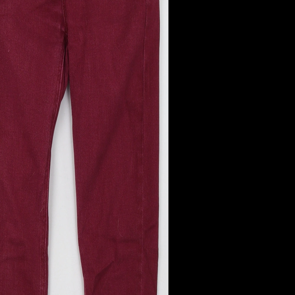 Boohoo Womens Purple  Cotton Skinny Jeans Size 8 L30 in Regular Button