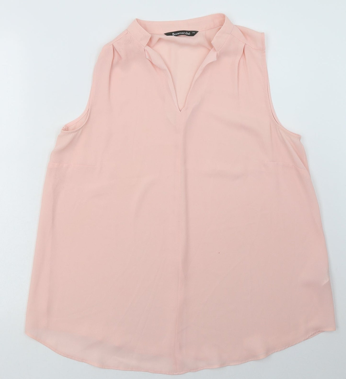vonmarch Womens Pink  Polyester Basic Blouse Size 14 V-Neck