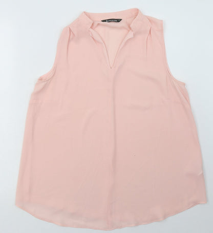 vonmarch Womens Pink  Polyester Basic Blouse Size 14 V-Neck