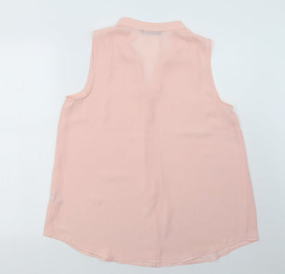 vonmarch Womens Pink  Polyester Basic Blouse Size 14 V-Neck