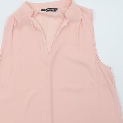vonmarch Womens Pink  Polyester Basic Blouse Size 14 V-Neck