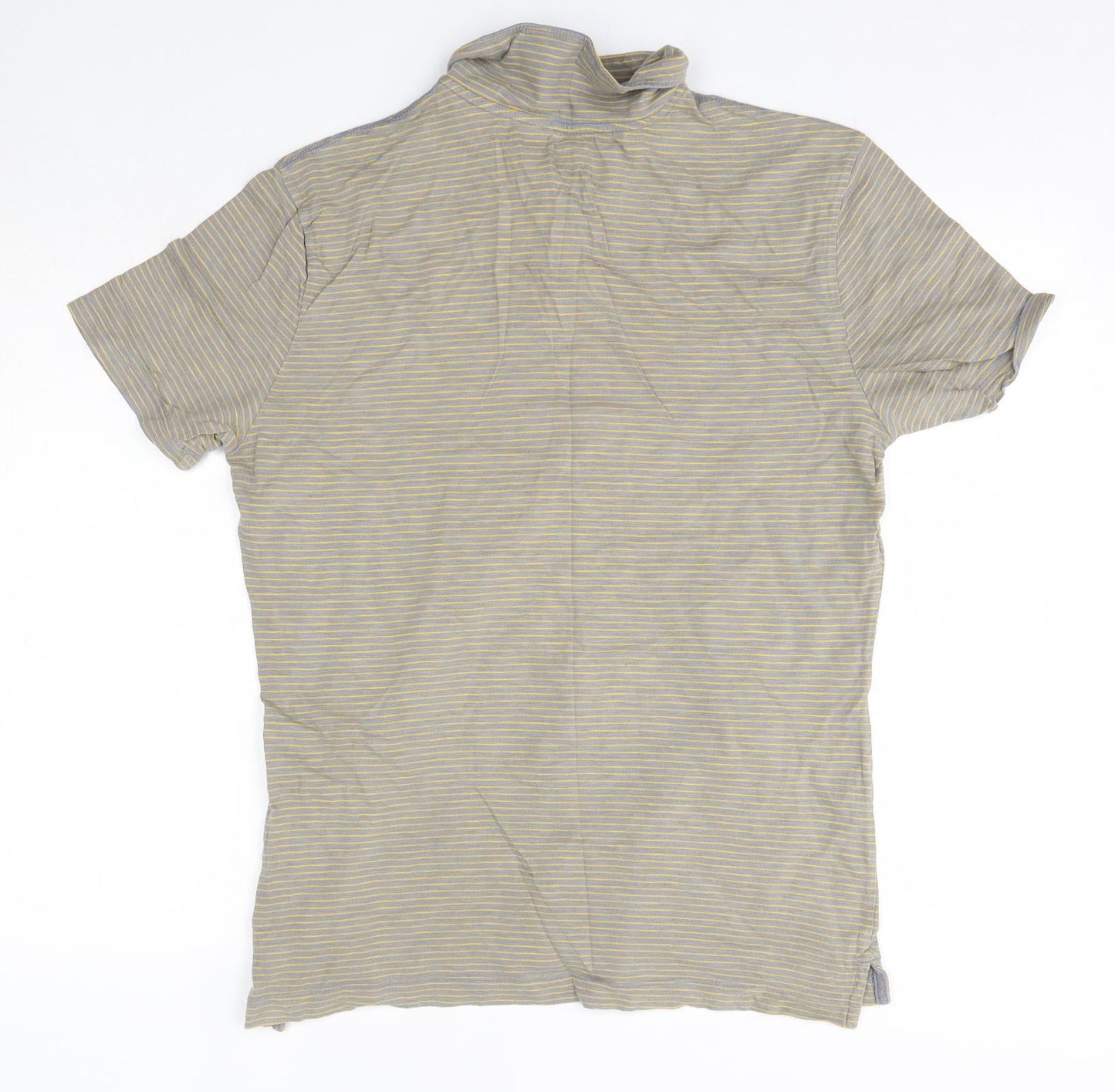 Gap Mens Grey Striped 100% Cotton  Polo Size M Collared