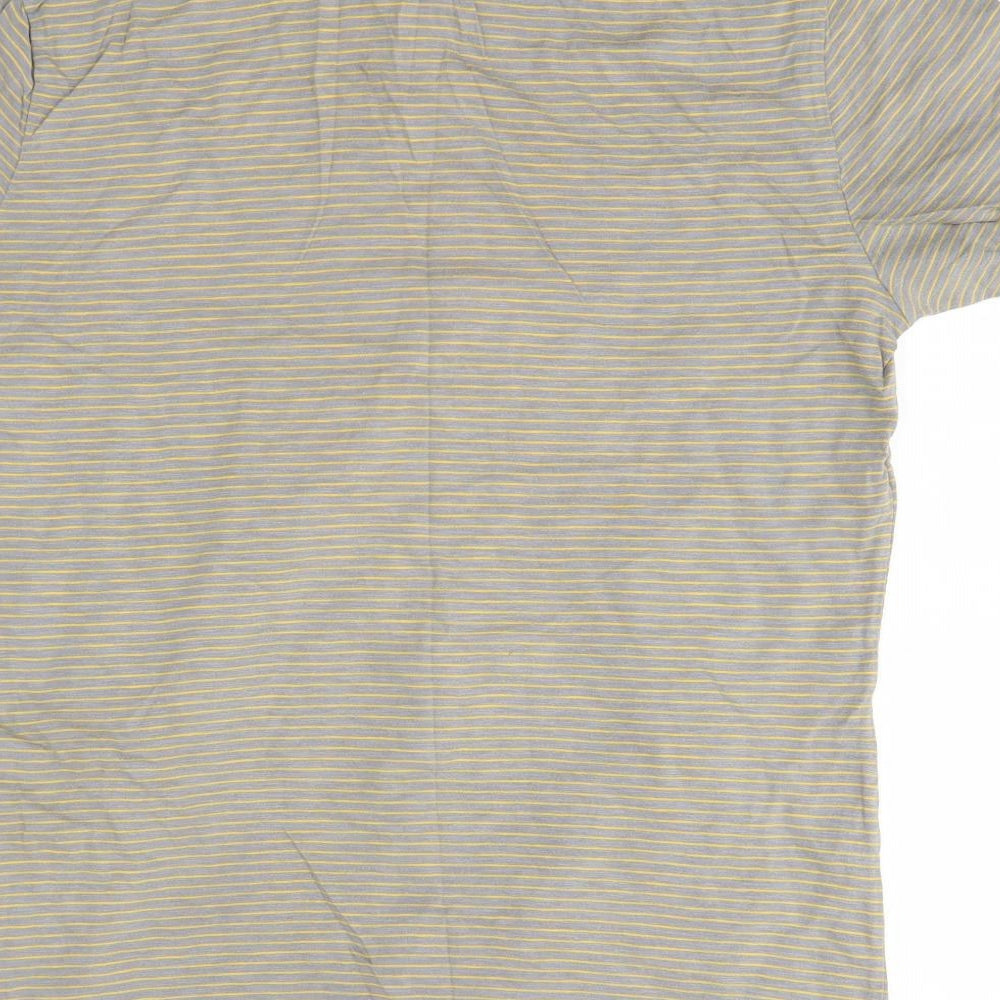 Gap Mens Grey Striped 100% Cotton  Polo Size M Collared