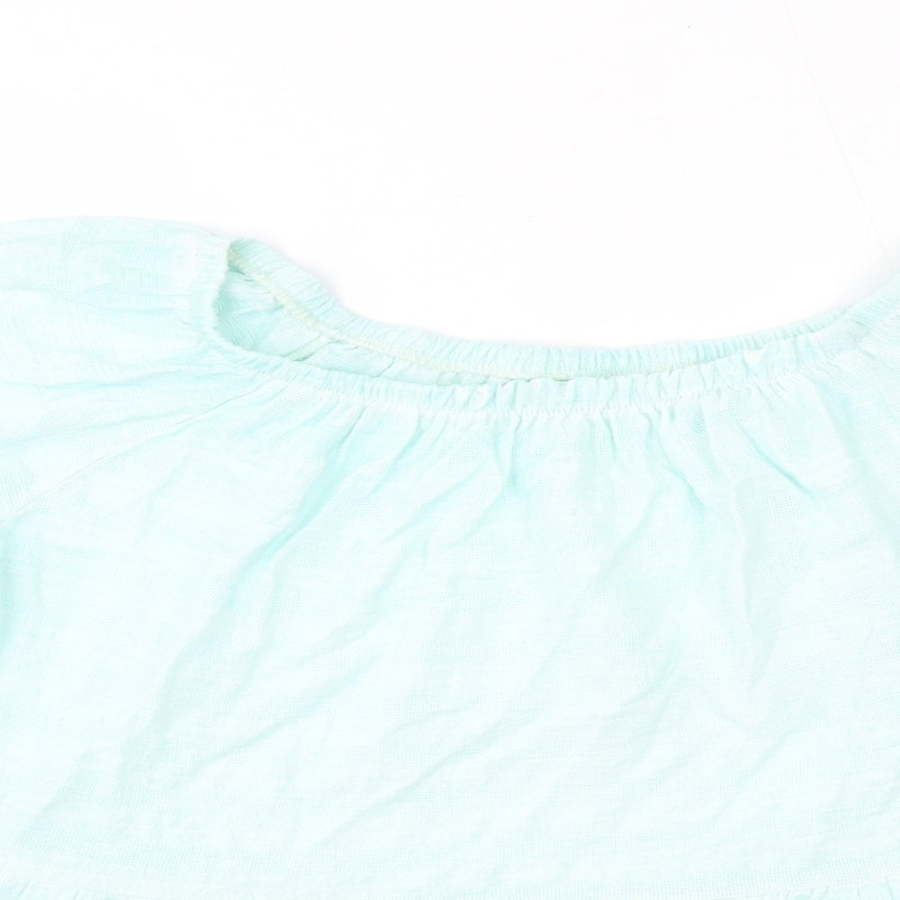 Womens UK Size L Preworn Green Basic Blouse
