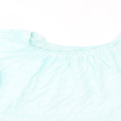 Womens UK Size L Preworn Green Basic Blouse