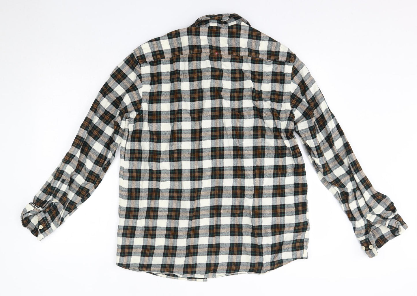 Mens UK Size M H&M Green  Button-Up Long Sleeve Casual Shirt