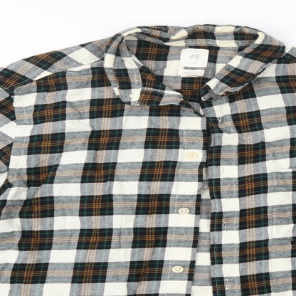 Mens UK Size M H&M Green  Button-Up Long Sleeve Casual Shirt