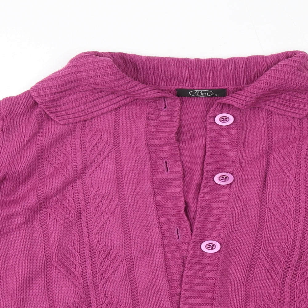 Womens UK Size S BM Pink Cardigan Jumper