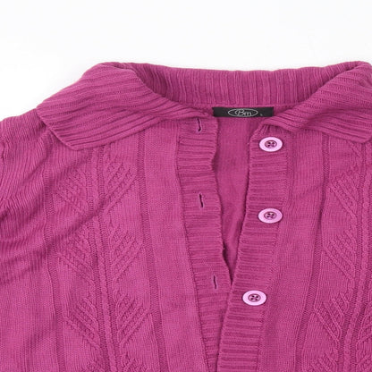 Womens UK Size S BM Pink Cardigan Jumper