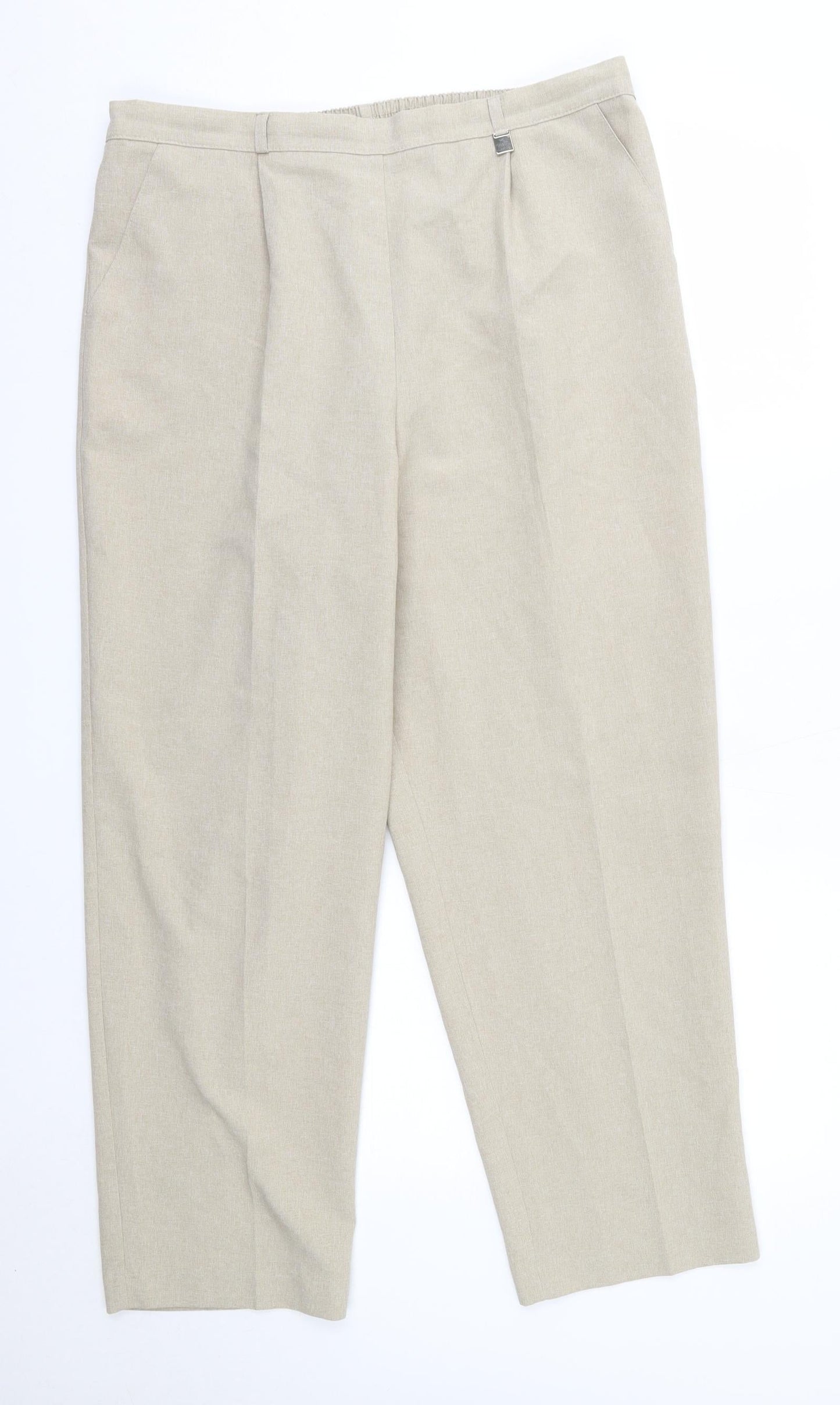 Classic Womens Beige  Polyester Dress Pants Trousers Size 18 L27 in Regular