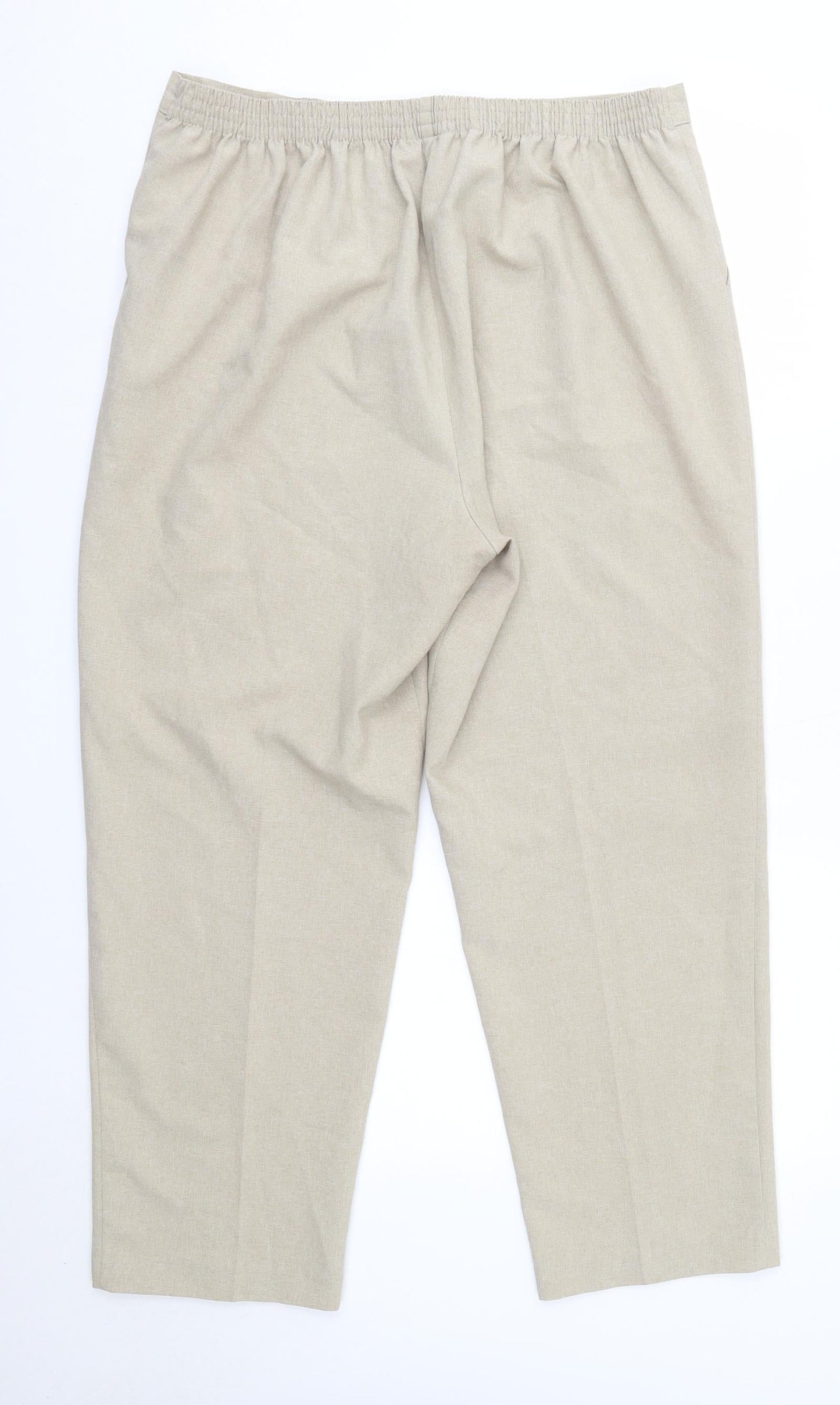 Classic Womens Beige  Polyester Dress Pants Trousers Size 18 L27 in Regular
