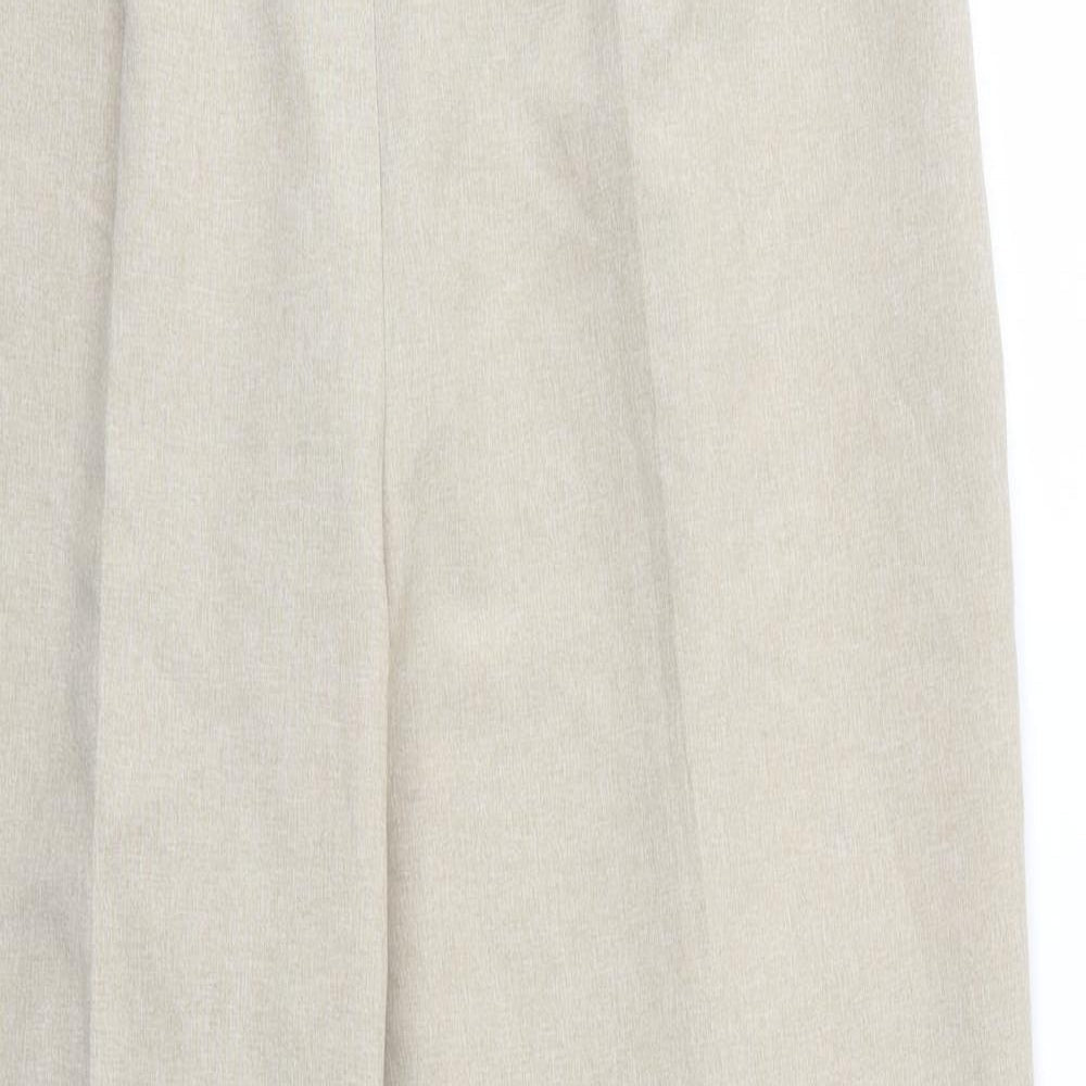 Classic Womens Beige  Polyester Dress Pants Trousers Size 18 L27 in Regular