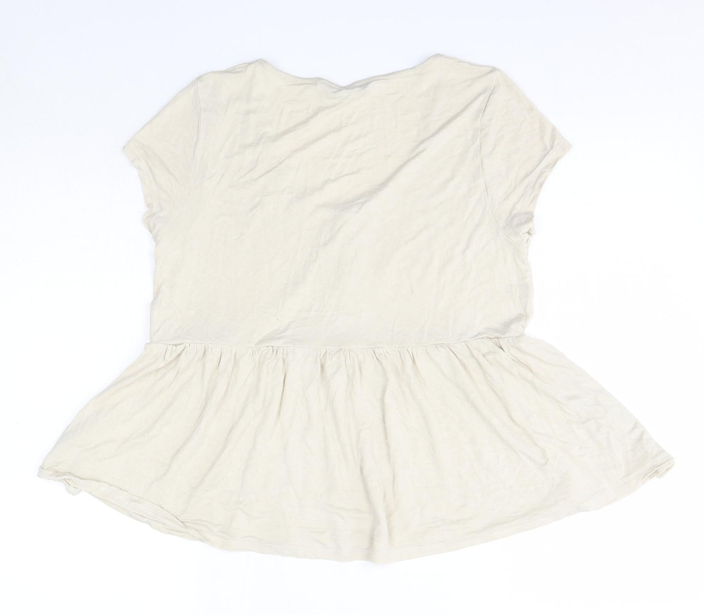 Womens UK Size 14 M&S Beige Basic Blouse