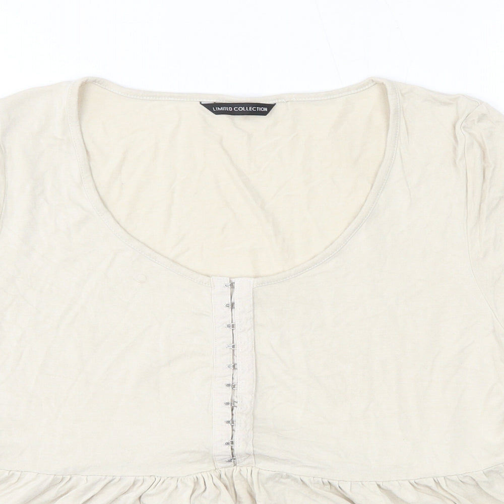 Womens UK Size 14 M&S Beige Basic Blouse