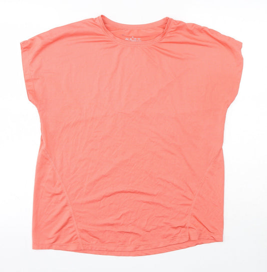 Workout Womens Pink  Polyester Basic Casual Size S Round Neck