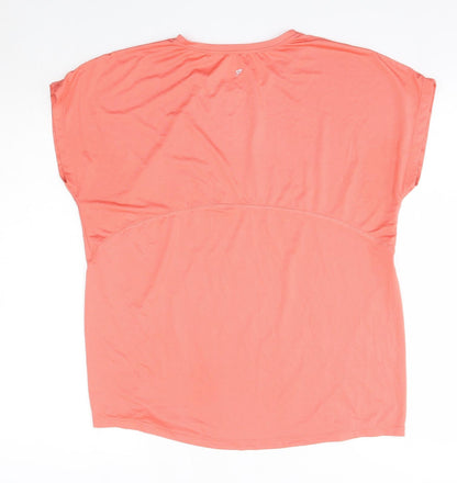 Workout Womens Pink  Polyester Basic Casual Size S Round Neck