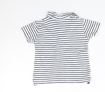 NEXT Baby Blue Striped 100% Cotton Basic T-Shirt Size 3-6 Months Collared