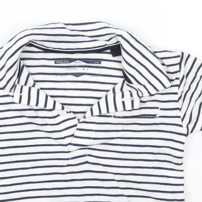 NEXT Baby Blue Striped 100% Cotton Basic T-Shirt Size 3-6 Months Collared