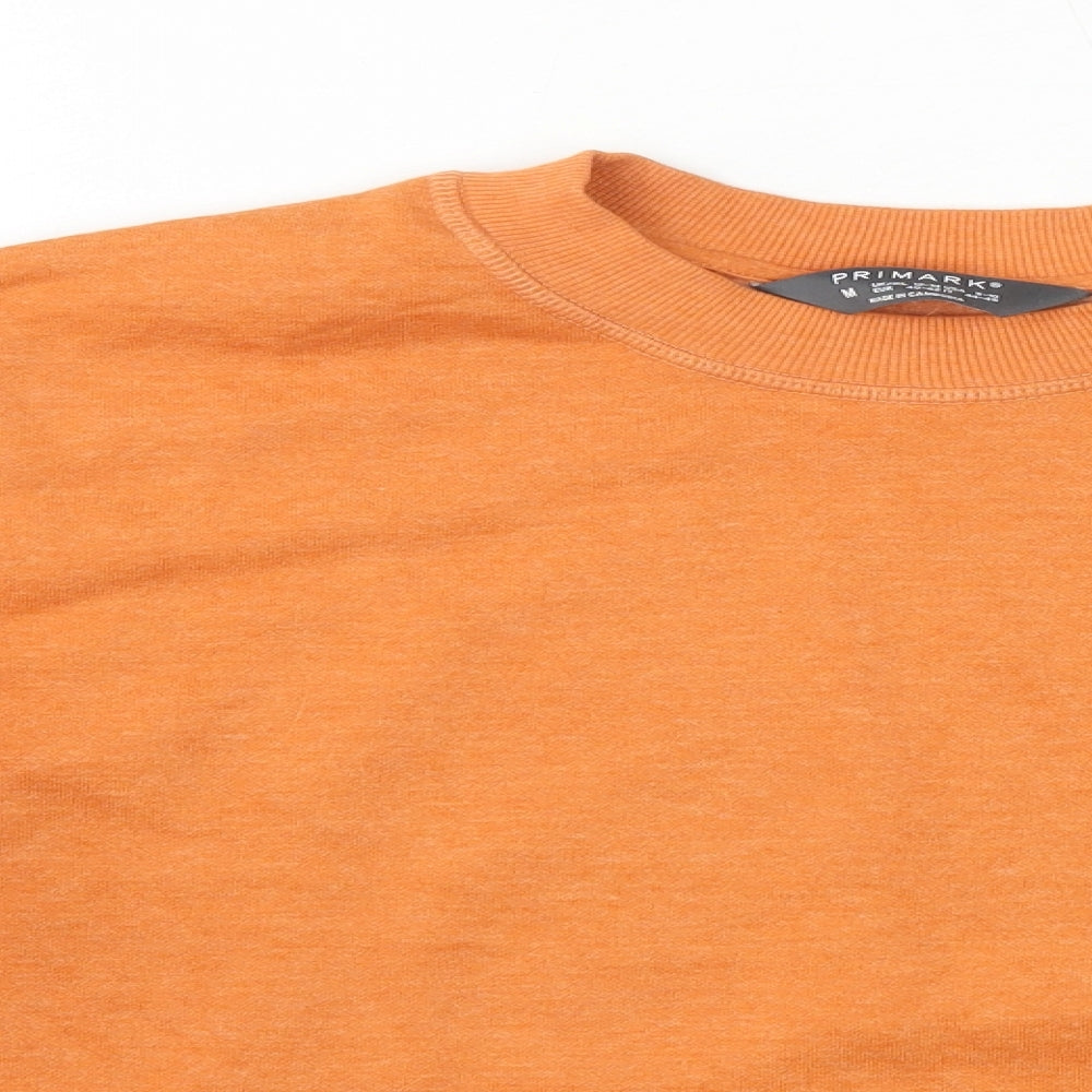 Primark Womens Orange Round Neck  Cotton Pullover Jumper Size M