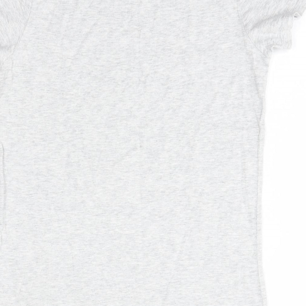 NEXT Girls Grey  100% Cotton Basic T-Shirt Size 10 Years Round Neck  - Emoji