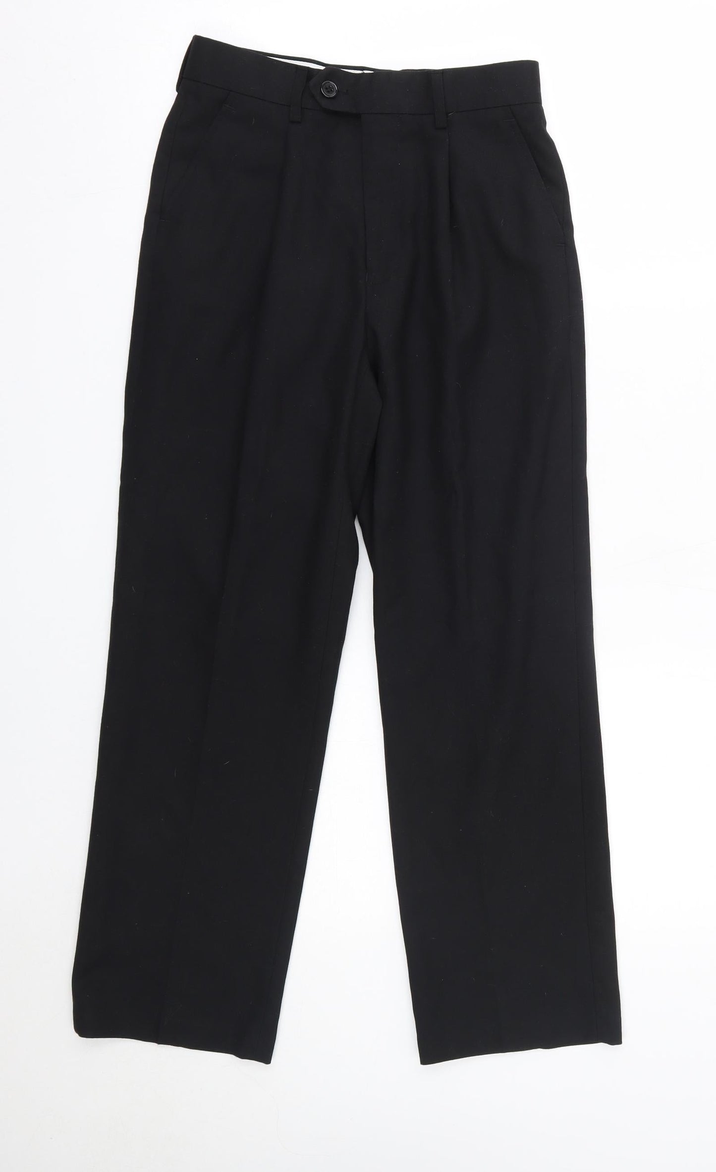 Teflon Mens Black  Polyester Dress Pants Trousers Size 26 in L26 in Regular