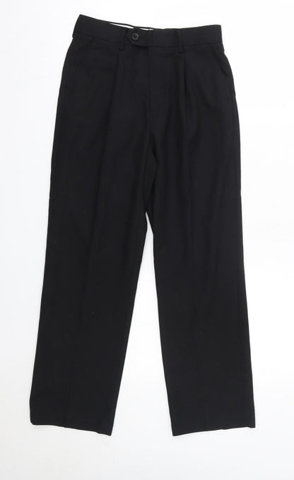 Teflon Mens Black  Polyester Dress Pants Trousers Size 26 in L26 in Regular