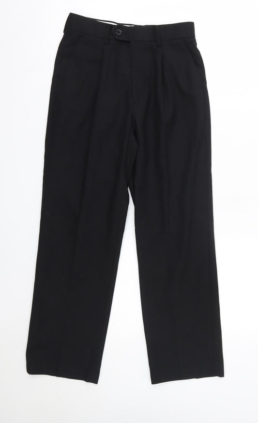 Teflon Mens Black  Polyester Dress Pants Trousers Size 26 in L26 in Regular