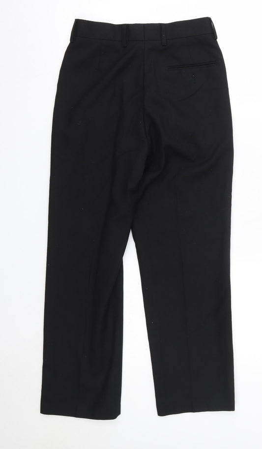 Teflon Mens Black  Polyester Dress Pants Trousers Size 26 in L26 in Regular