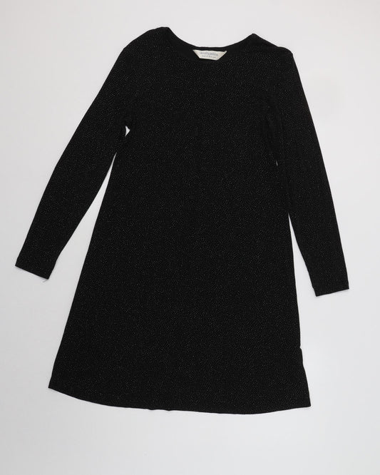 Dorothy Perkins Womens Black Polka Dot Acetate A-Line  Size 10  Round Neck