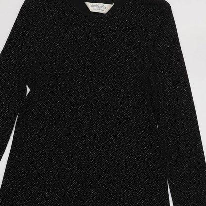 Dorothy Perkins Womens Black Polka Dot Acetate A-Line  Size 10  Round Neck