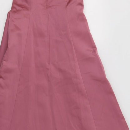 Alfred Angelo Womens Pink  Polyester Fit & Flare  Size S  Off the Shoulder Zip