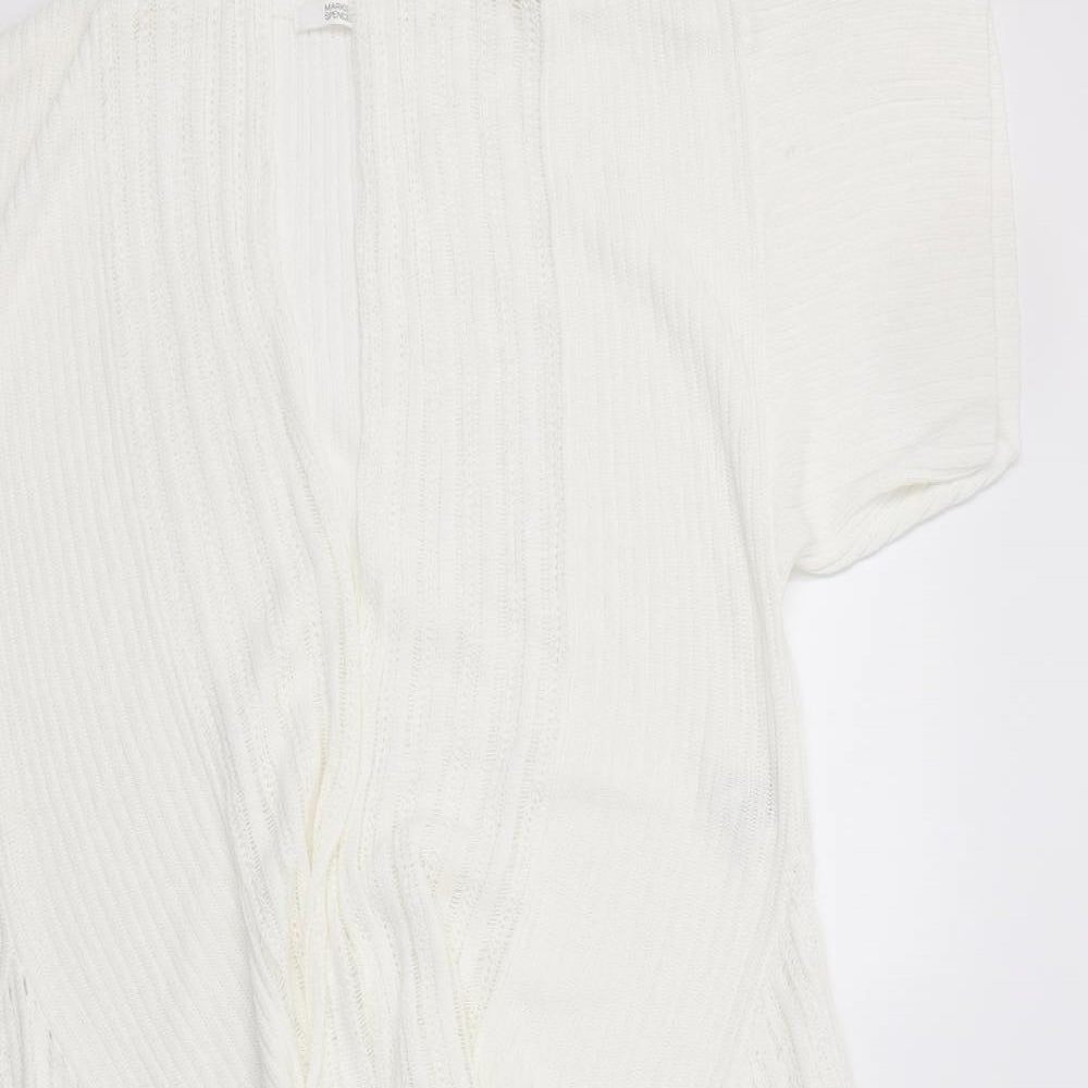Womens UK Size 12 M&S White Cardigan Jumper