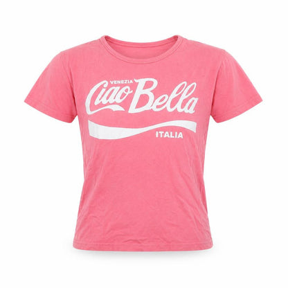 Front view of Timetex girls’ pink cotton basic polo, size 8, years crew neck