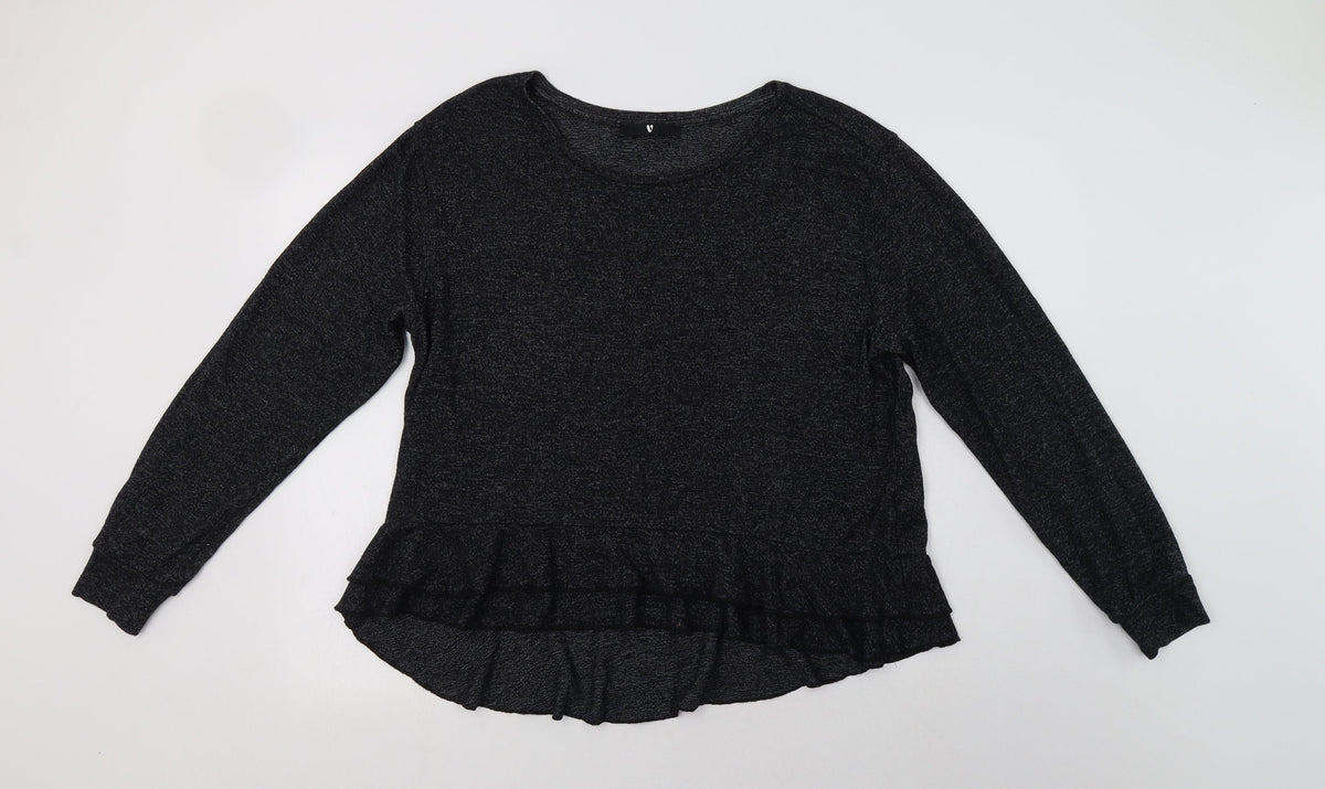 Additional front view of Very women’s grey solid polyester top lounge set, size UK 16