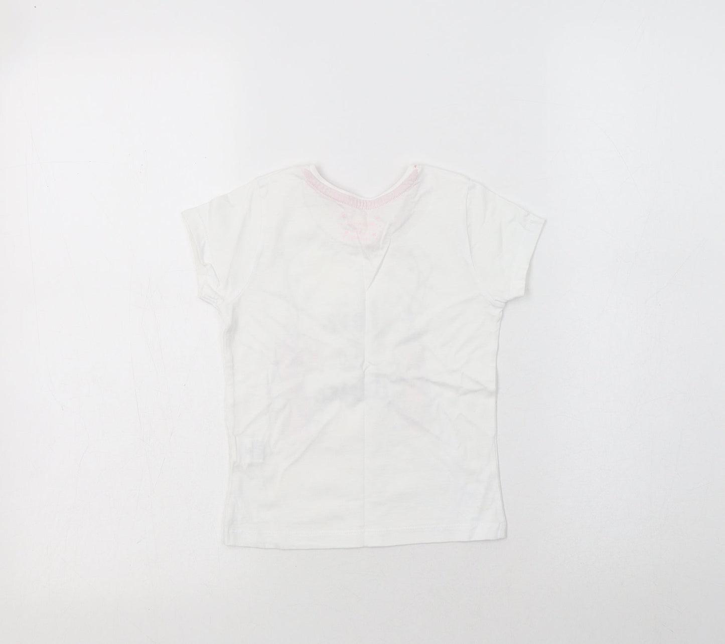 Primark Girls White  Cotton Basic T-Shirt Size 2-3 Years Crew Neck