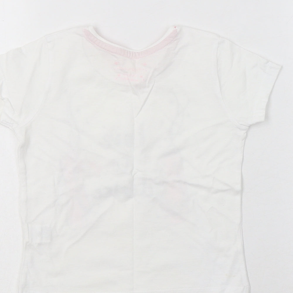 Primark Girls White  Cotton Basic T-Shirt Size 2-3 Years Crew Neck