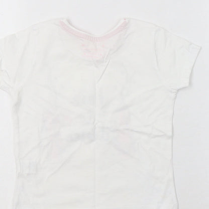 Primark Girls White  Cotton Basic T-Shirt Size 2-3 Years Crew Neck