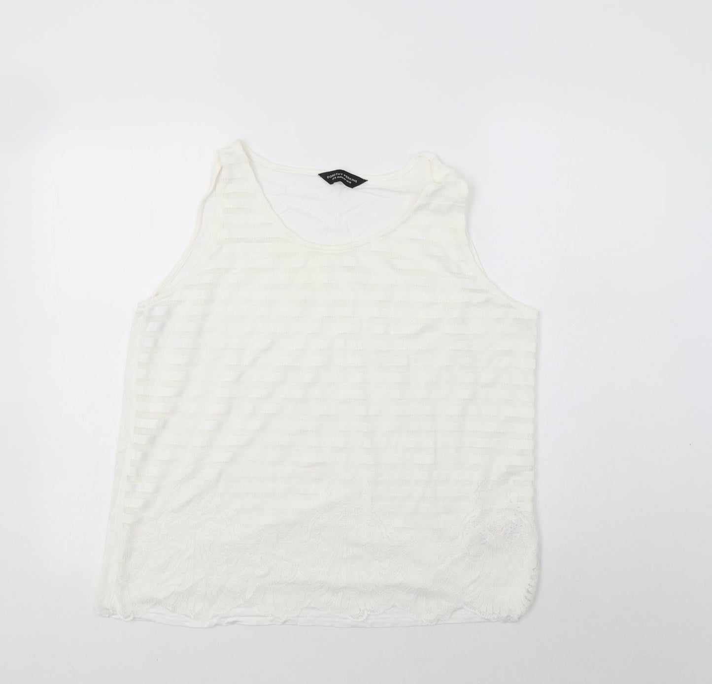 Womens UK Size 16 Dorothy Perkins White Basic Tank