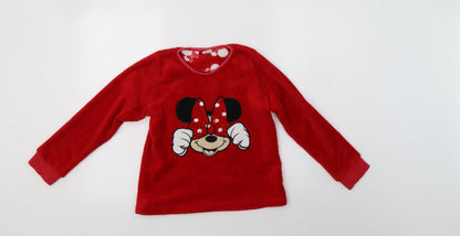 Mqataalan Girls Red Solid Polyester Top Pyjama Top Size 10-11 Years   - Minnie Mouse