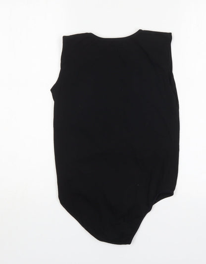 Kata Womens Black  Cotton Bodysuit One-Piece Size M
