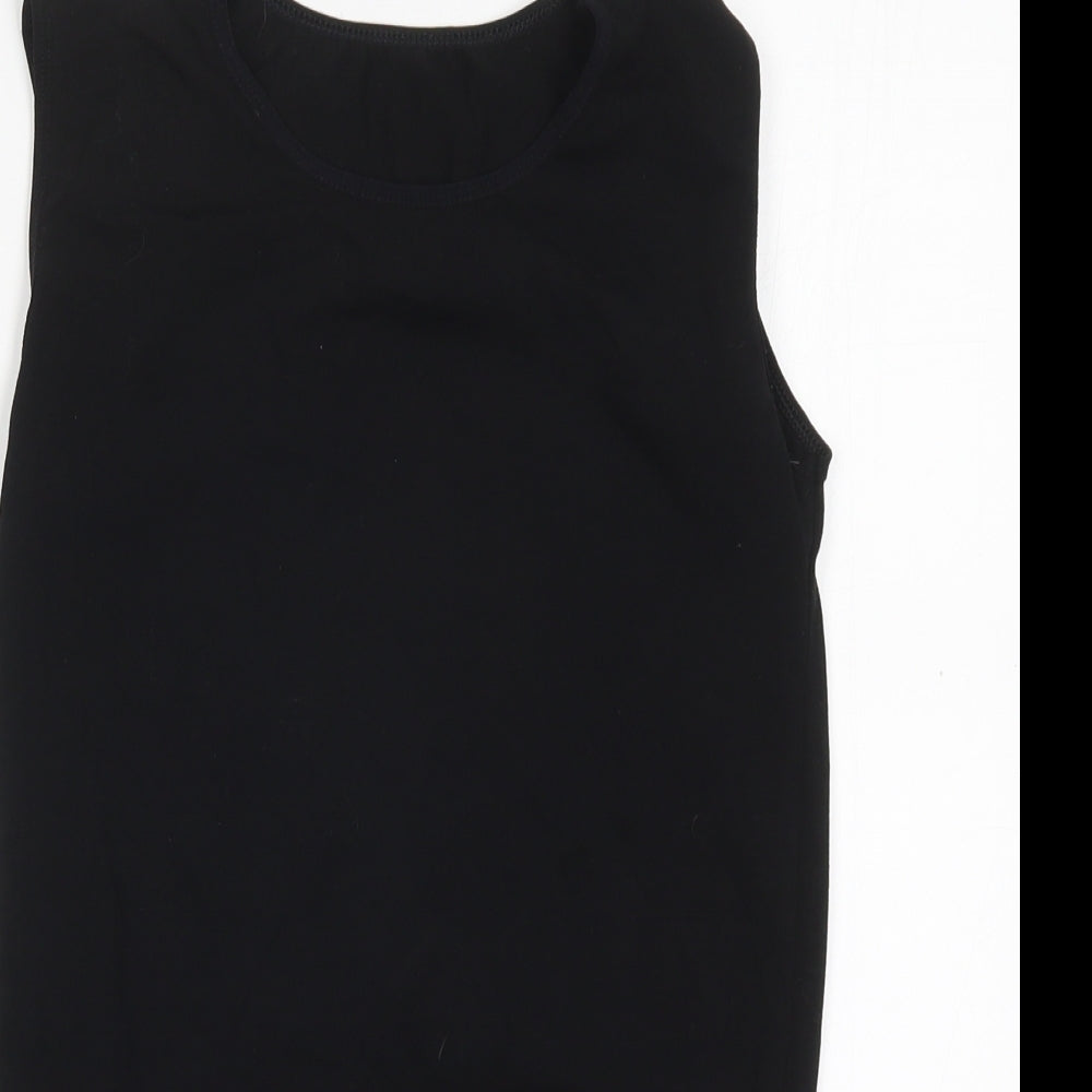 Kata Womens Black  Cotton Bodysuit One-Piece Size M
