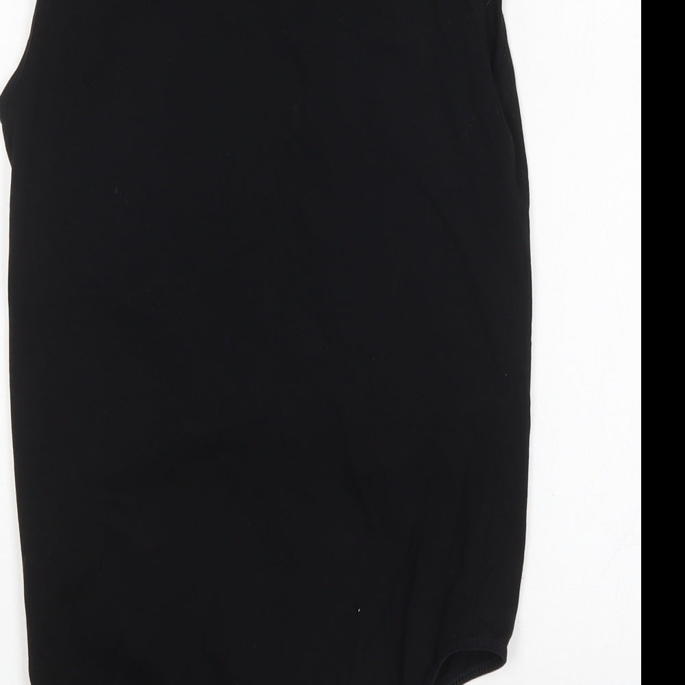 Kata Womens Black  Cotton Bodysuit One-Piece Size M