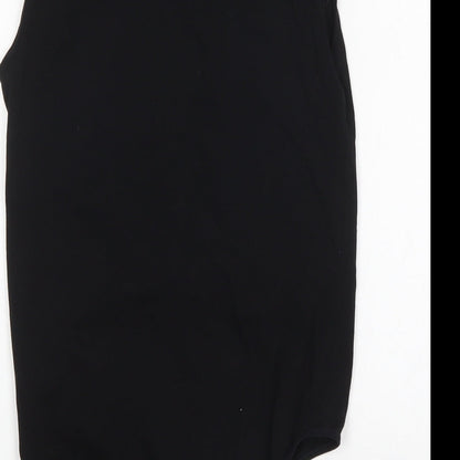 Kata Womens Black  Cotton Bodysuit One-Piece Size M