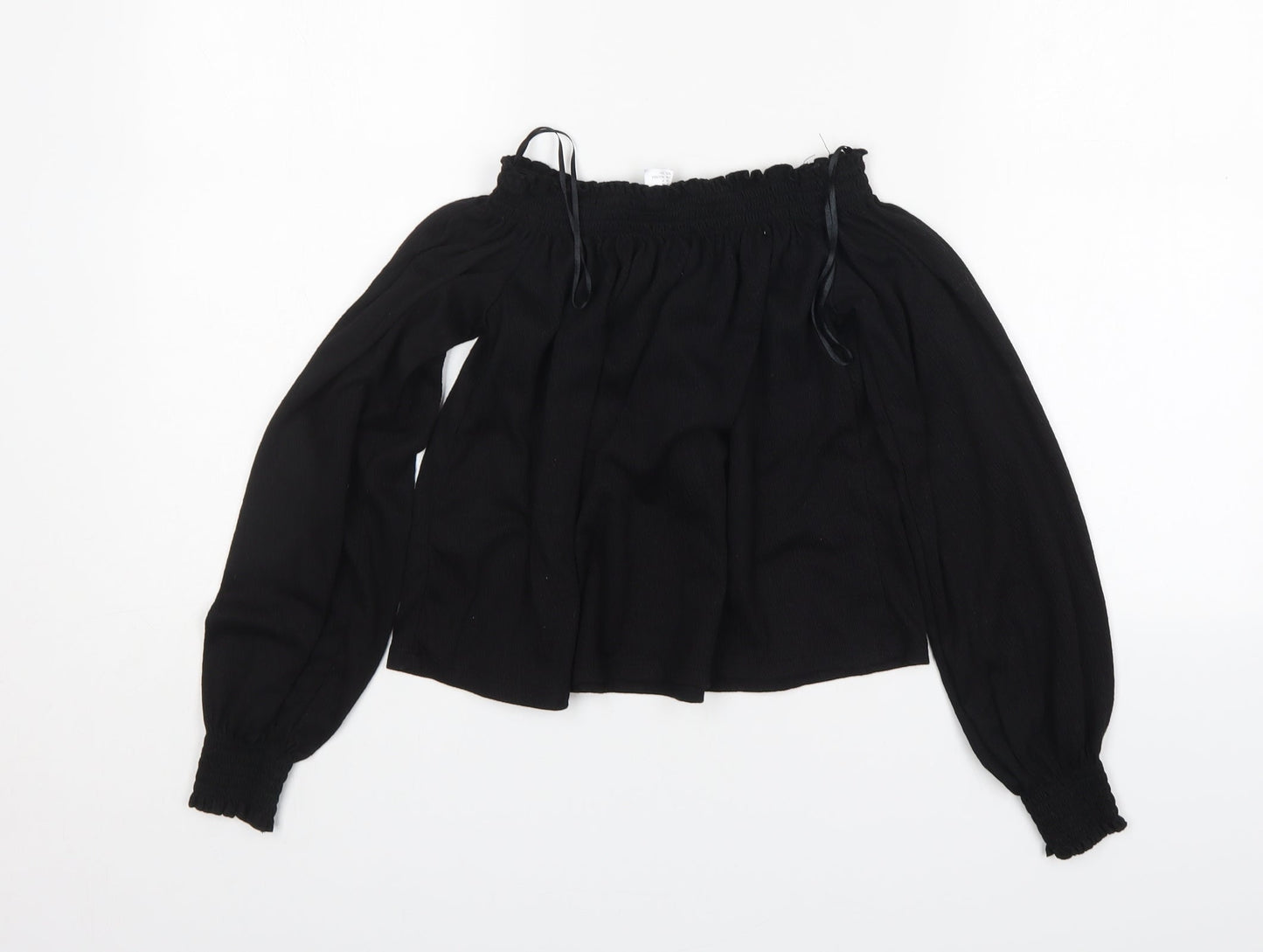 Womens UK Size S H&M Black Basic Blouse
