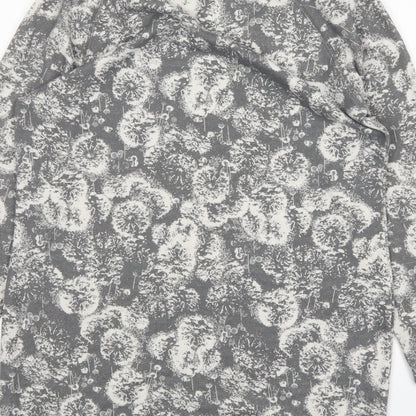 M&S Womens Grey Floral Polyester Jumper Dress  Size 12  Round Neck