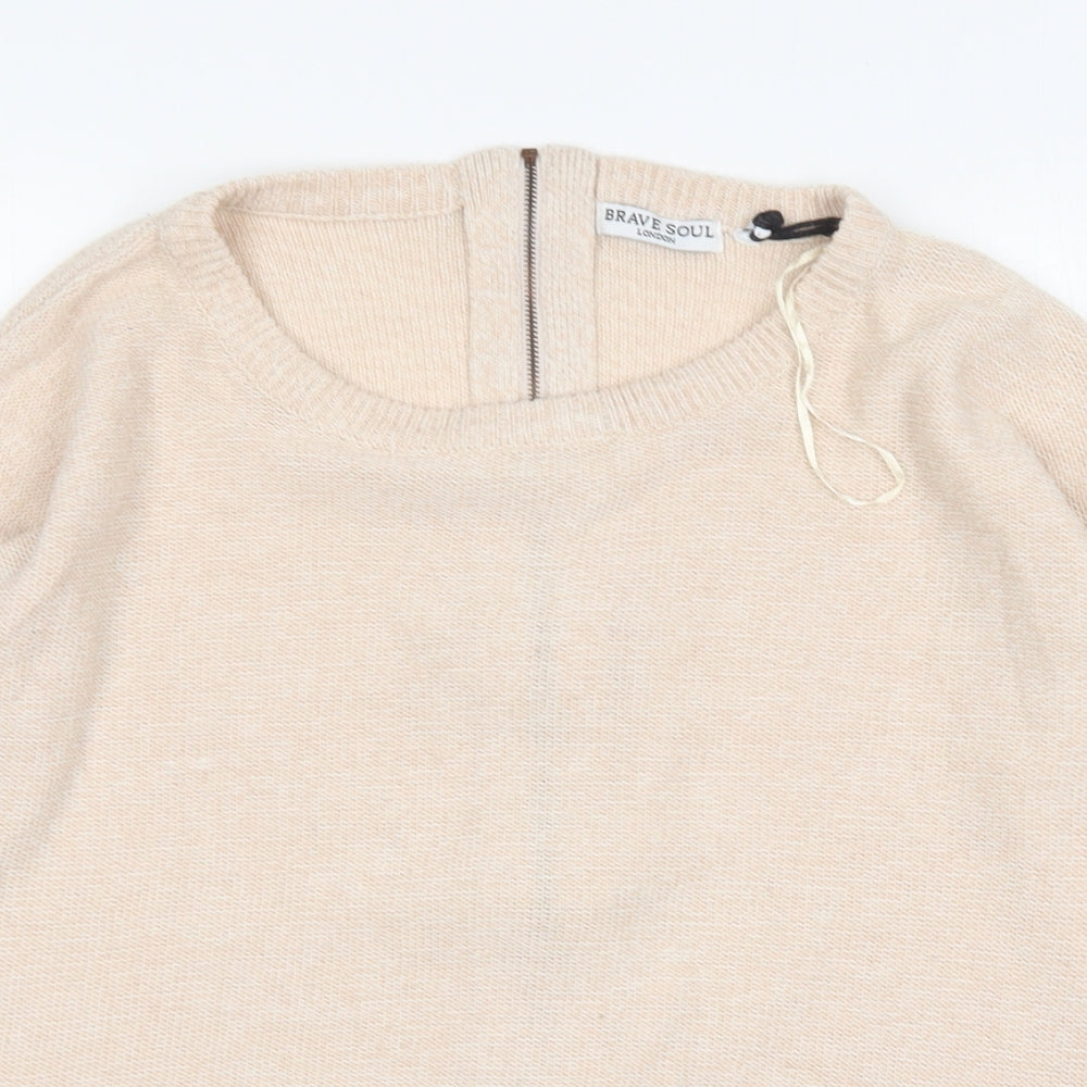 Womens UK Size XS Brave Soul Pink Pullover Jumper
